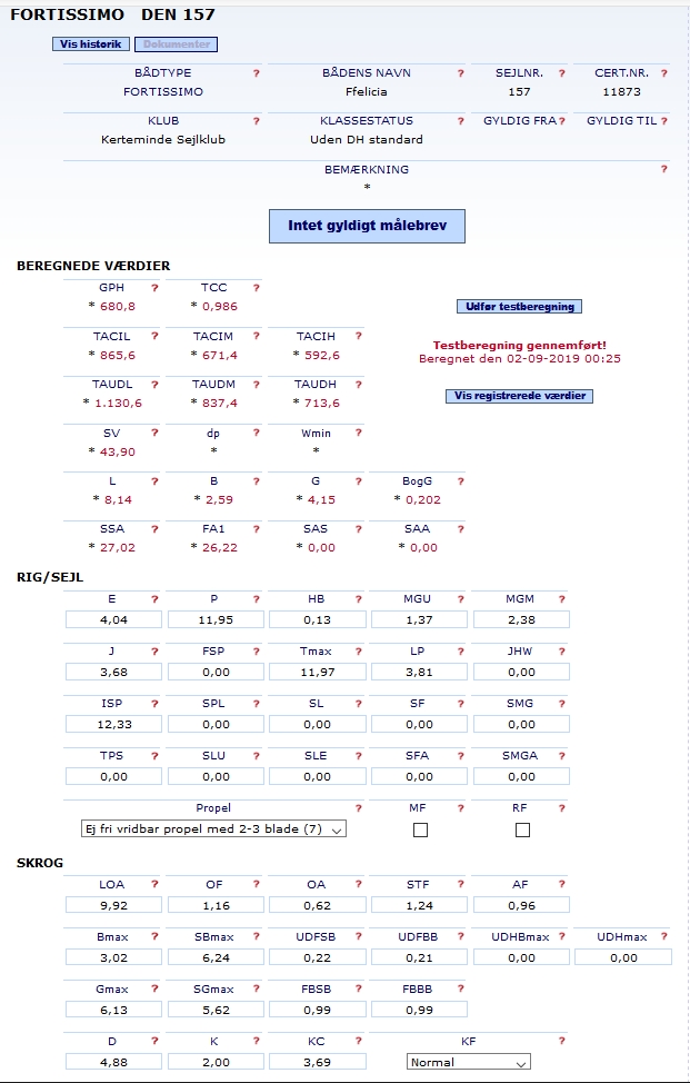 websejler fortissimo rating